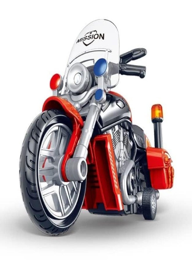 TONIRY Police Motorcycle Toy - Pull Back Motorcycle Toys, Tiny Gift with Music Lighting, Latte Motorcycles Toy for Kids Boys Age 3-8 Year Old [Multicolor] (Police Bike-RED) - Image 4